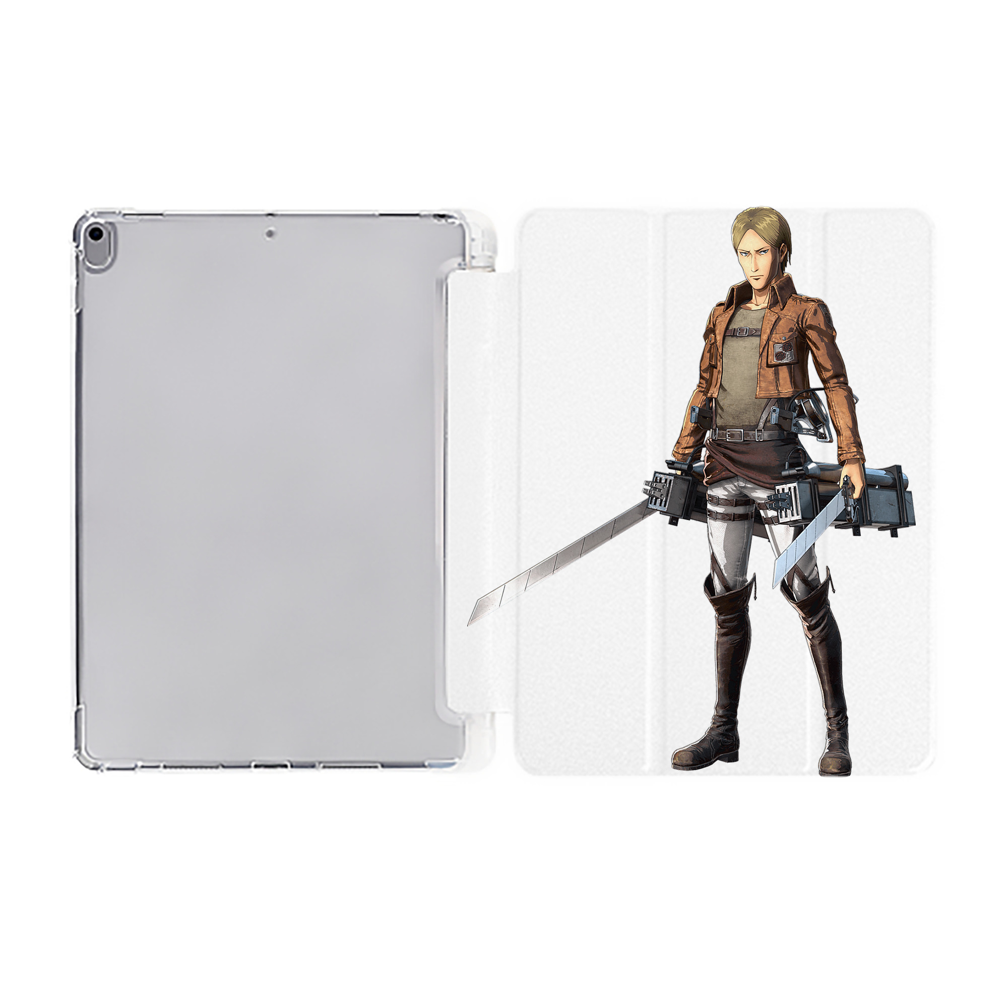 （画像用） 進撃の巨人 Attack on Titan IPad ケース ペン収納付き 三つ折りスタンド PUレザー×シリコン 対応機種9.5/10.5/10.9インチ
